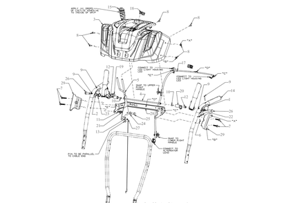 Panel Diagram and Parts List for 2X24-INCH (31AM5CVR710)(2021) Cub Cadet Snow Blower